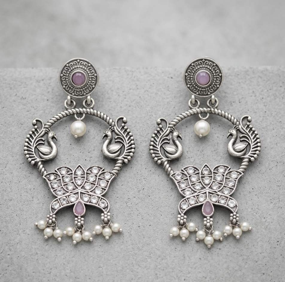 ANTIQUE OXIDIZED EARRINGS RS04282