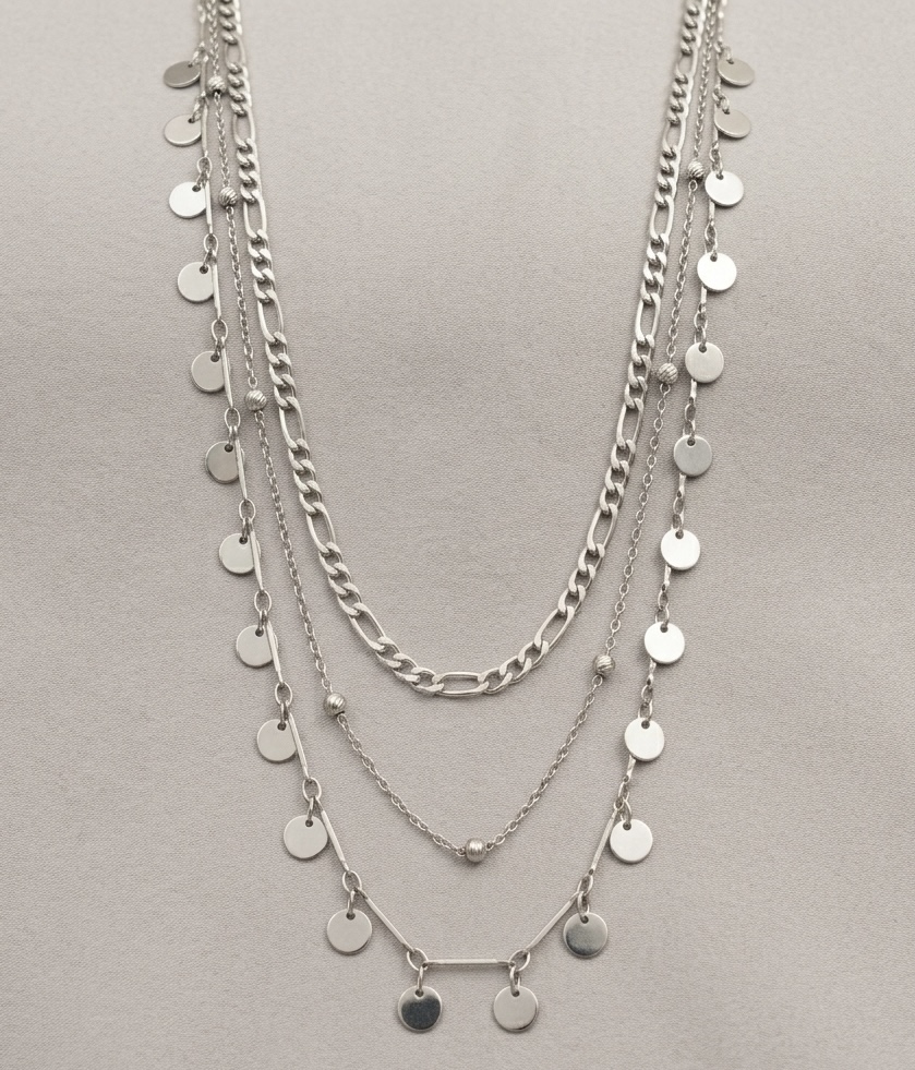 LAYERED MEDALLION STATEMENT NECKLACE RS07152