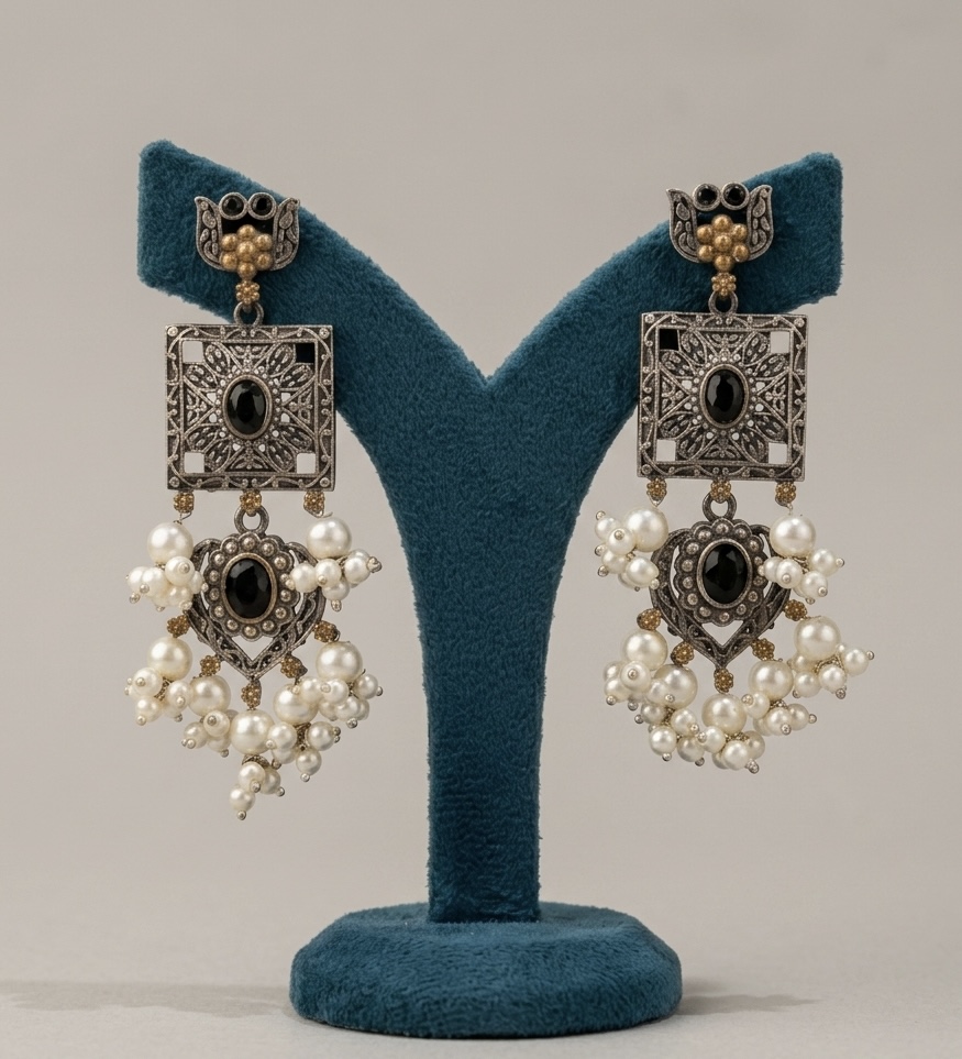 OXIDIZED EARRINGS RS04402 - Image 3