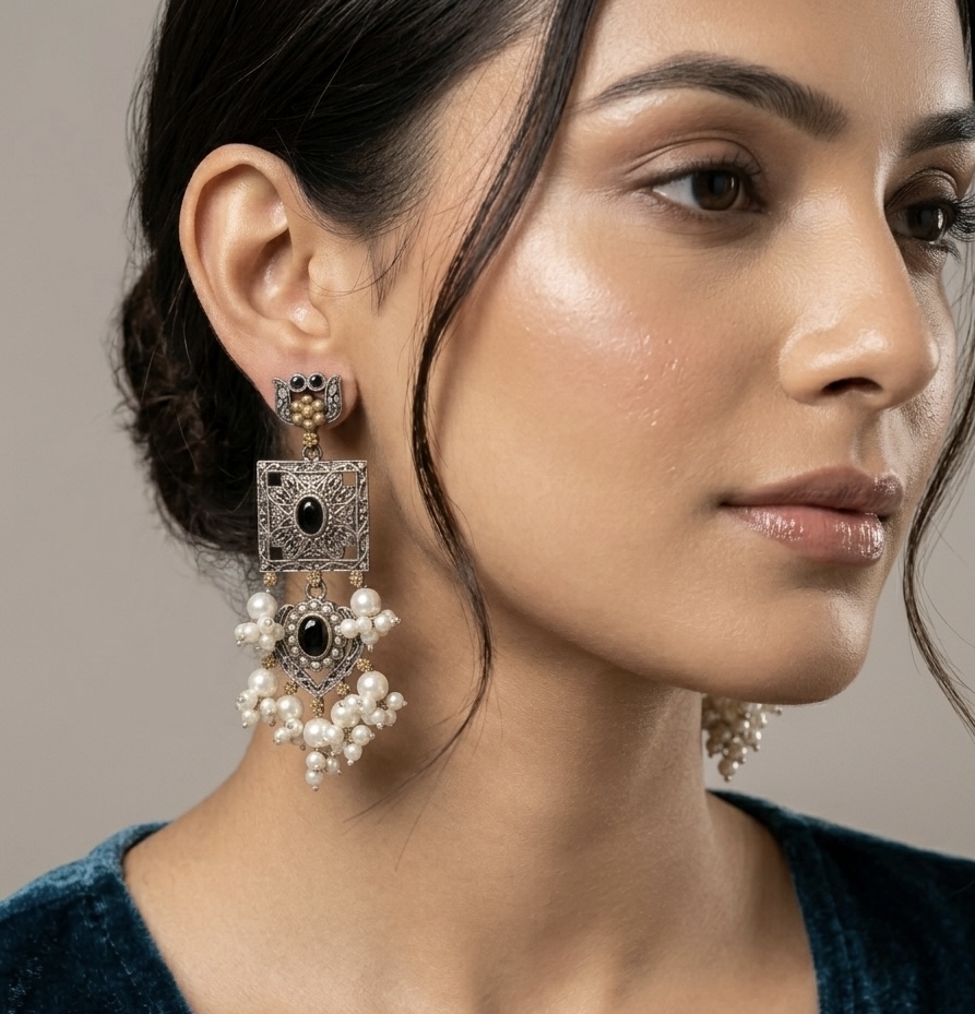 OXIDIZED EARRINGS RS04402 - Image 2