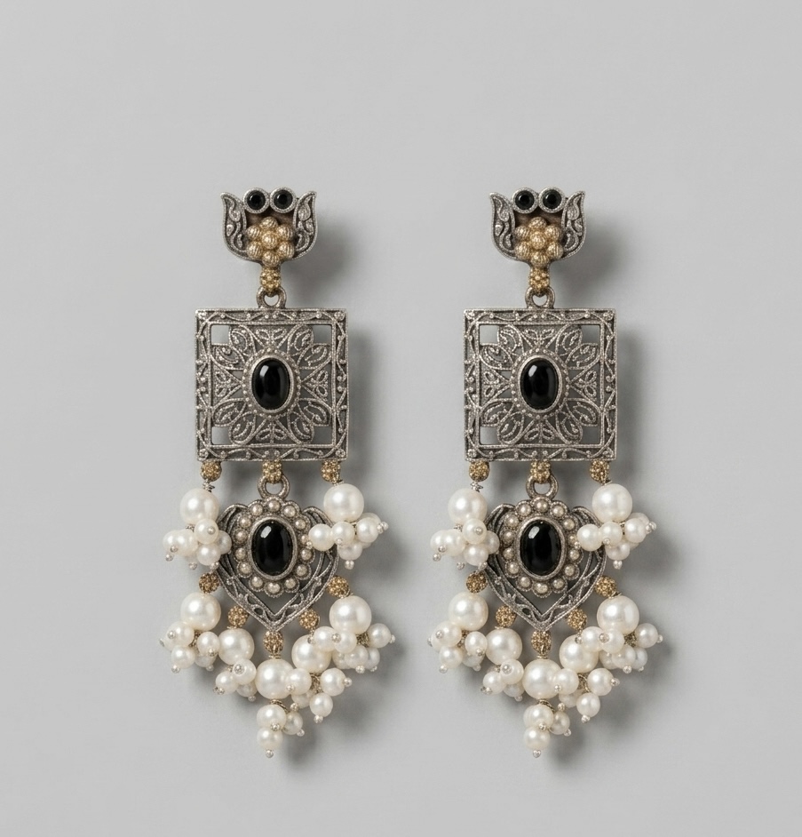 OXIDIZED EARRINGS RS04402