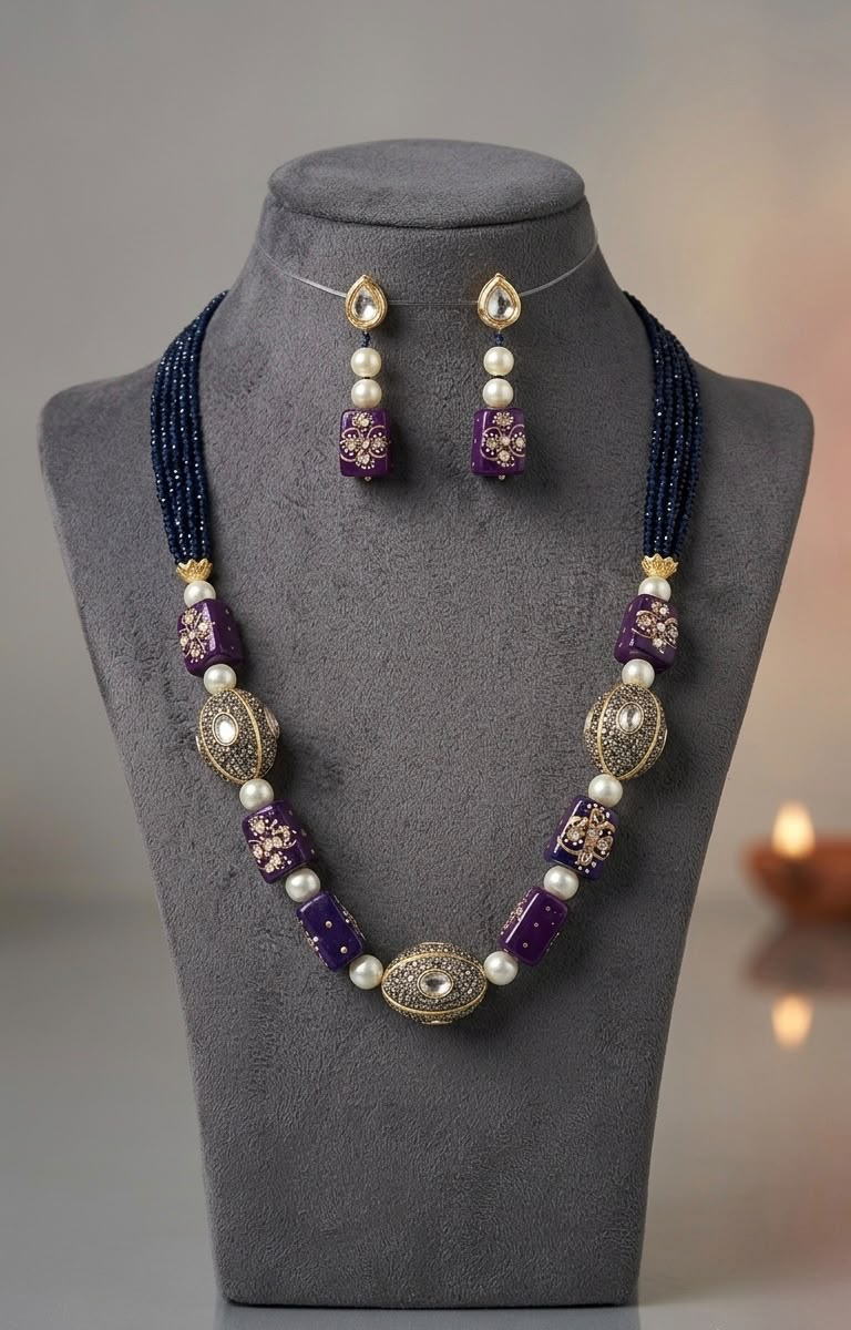 ROYAL PURPLE FESTIVE MALA SET RS07172 - Image 2