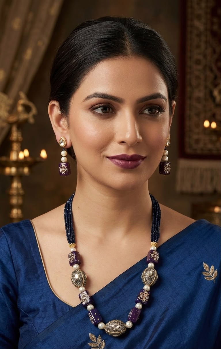 ROYAL PURPLE FESTIVE MALA SET RS07172 - Image 3